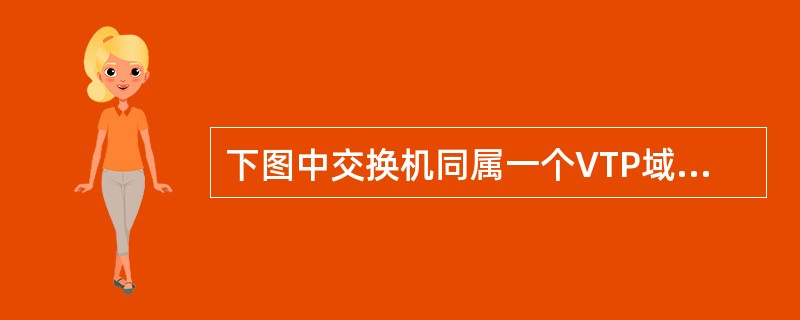 下图中交换机同属一个VTP域。除交换机B外，所有交换机的VLAN配置都与交换机A相同。交换机A和B的VTP工作模式的正确配置是（　　）。<br /><img border="