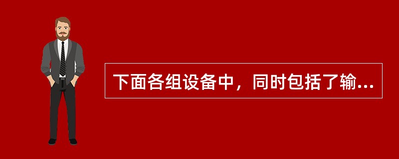 下面各组设备中，同时包括了输入设备、输出设备和存储设备的是____。