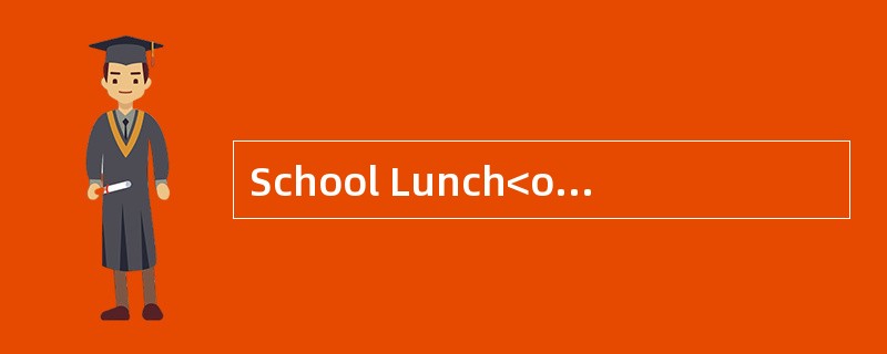 School Lunch<o:p></o:p></p><p class="MsoNormal ">Research has show