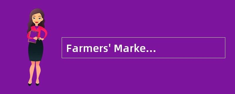 Farmers' Markets<o:p></o:p></p><p class="MsoNormal ">Charlott