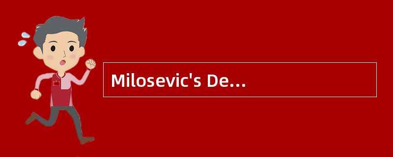 Milosevic's Death<o:p></o:p></p><p class="MsoNormal ">Former