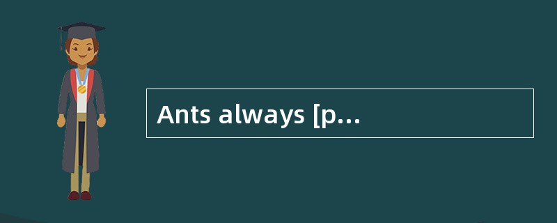 Ants always [putfood away] in Autumn.