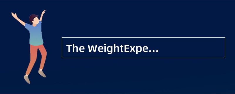 The WeightExperiment<o:p></o:p></p><p class="MsoNormal ">Nicola Wa