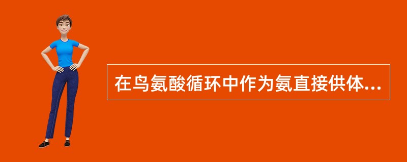 在鸟氨酸循环中作为氨直接供体的氨基酸是（　）。