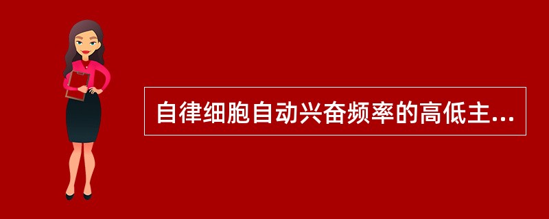 自律细胞自动兴奋频率的高低主要取决于（　　）。