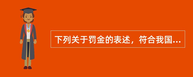 下列关于罚金的表述，符合我国《刑法》规定的是（　　）。