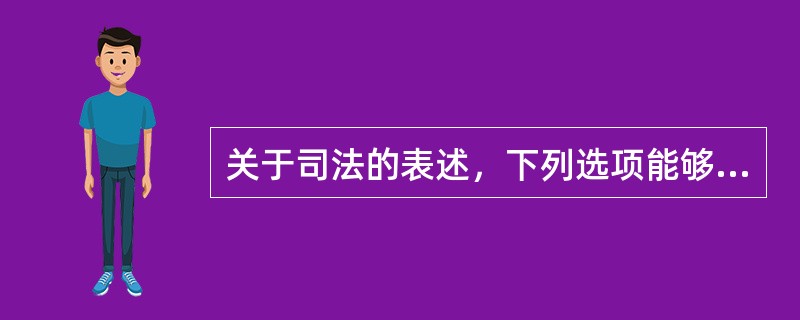 关于司法的表述，下列选项能够成立的是（　　）。