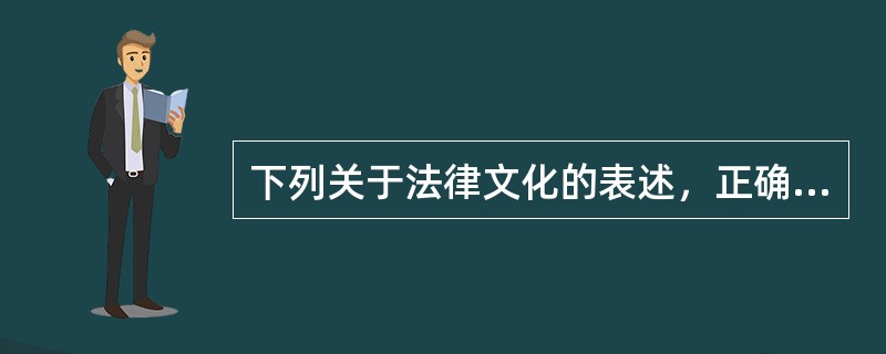 下列关于法律文化的表述，正确的是（　　）。[2009年非法学真题]