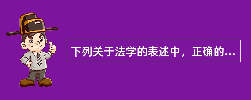 下列关于法学的表述中，正确的有（　　）。[2006年非法学真题]