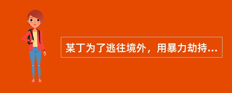 某丁为了逃往境外，用暴力劫持了一架国内航班。在此过程中，机组人员和乘客乘隙与其搏斗，将其制服，但一名乘客因被某丁用匕首刺中要害而不治身亡。对某丁应如何定罪判刑？（　　）