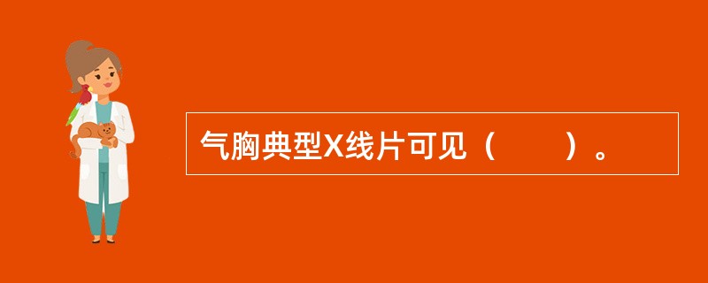 气胸典型X线片可见（　　）。