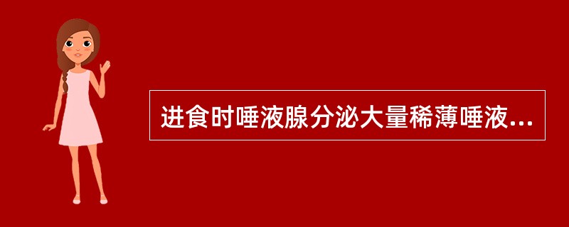 进食时唾液腺分泌大量稀薄唾液以助消化，属于（　　）。 