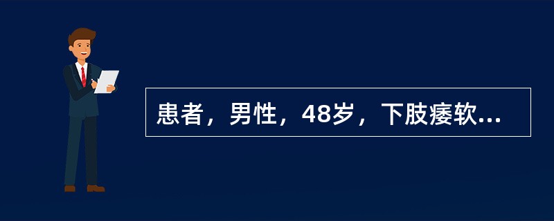 患者，男性，48岁，下肢痿软无力半年，逐渐加重，腰脊酸楚，肢体困倦，咽干耳鸣，小便热赤涩滞，苔黄腻，脉濡数，治宜选用（　　）。