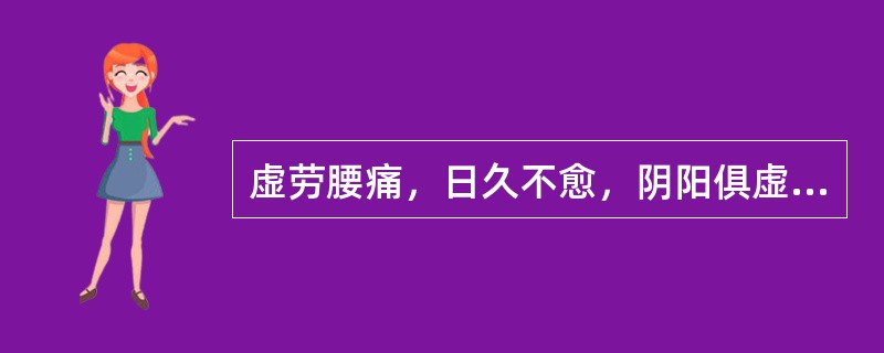 虚劳腰痛，日久不愈，阴阳俱虚，阴虚内热者，下列方剂最宜选用？（　　）