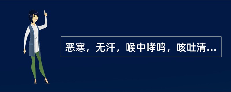 恶寒，无汗，喉中哮鸣，咳吐清稀白痰，口淡，面色淡青，二便正常，苔白滑，脉弦紧。此证属（　　）。