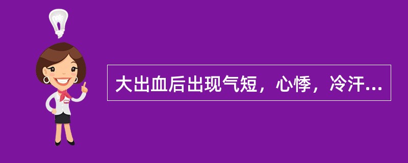 大出血后出现气短，心悸，冷汗淋漓，四肢厥冷，脉微欲绝，可诊为（　　）。