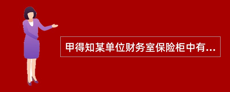 甲得知某单位财务室保险柜中有10万元工资款将于次日发放，遂携带工具潜入财务室撬保险柜，因保险柜十分坚固，甲用了3个小时都没有撬开，便离开。甲的行为属于（　　）。[2012年真题]