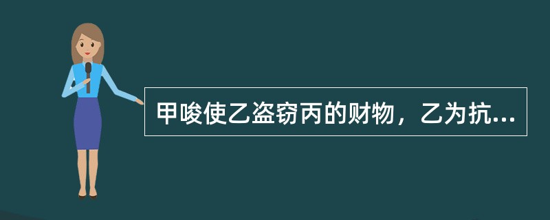 甲唆使乙盗窃丙的财物，乙为抗拒抓捕而当场使用暴力致丙死亡。对此，下列说法正确的是（　　）。[2004年真题]