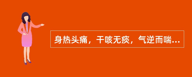 身热头痛，干咳无痰，气逆而喘，咽喉干燥，鼻燥，心烦口渴，胸满胁痛，舌干少苔，脉虚大而数，治宜选用（　　）。