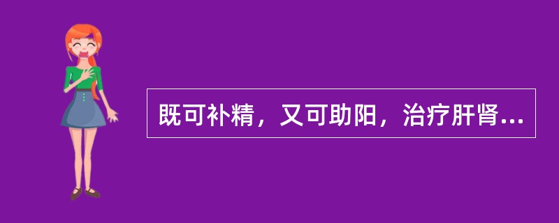 既可补精，又可助阳，治疗肝肾亏虚诸证的药是（　　）。 