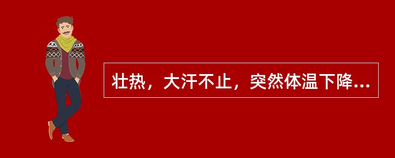 壮热，大汗不止，突然体温下降，四肢厥冷，面色苍白，脉微欲绝者，证属（　　）。