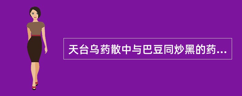 天台乌药散中与巴豆同炒黑的药物是（　　）。