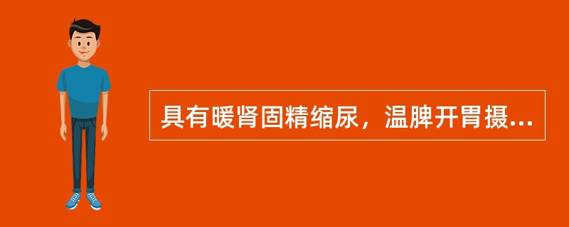 具有暖肾固精缩尿，温脾开胃摄唾功效的药物是（　　）。 