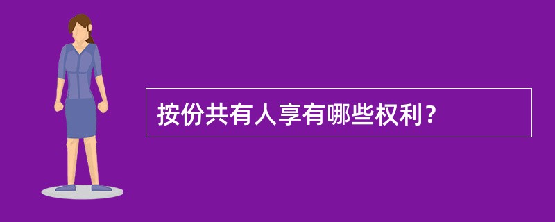 按份共有人享有哪些权利？