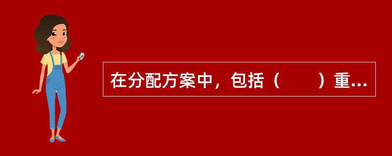 在分配方案中，包括（　　）重要信息。