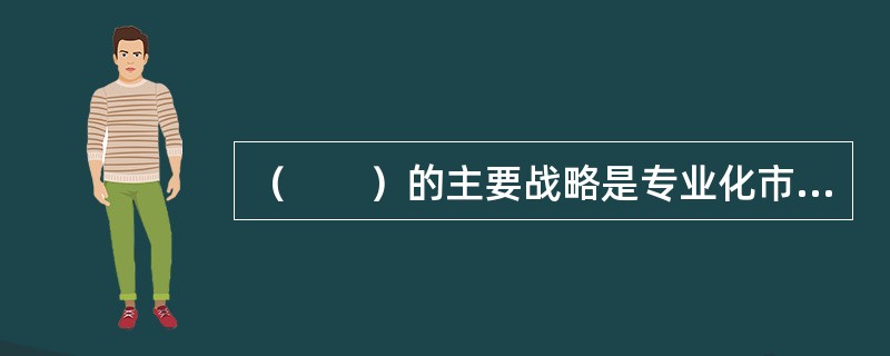 （　　）的主要战略是专业化市场营销。