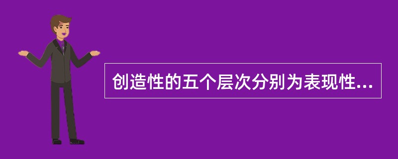 创造性的五个层次分别为表现性创造、技术性创造 、发明性创造、 首创性创造 、杰出的创造 。