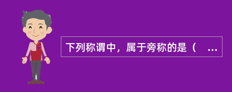 下列称谓中，属于旁称的是（　）。