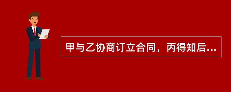 甲与乙协商订立合同，丙得知后，为使乙不能成功订约，遂与甲以优于乙的条件与甲进行合同谈判，当乙退出谈判并与丁订立合同后，丙向甲表示自己并不想订约，造成甲为订立而指出费用1万元。乙对造成甲损失的行为应承担