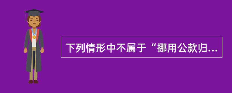 下列情形中不属于“挪用公款归个人使用”的是（　　）。