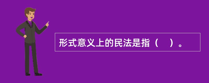 形式意义上的民法是指（　）。