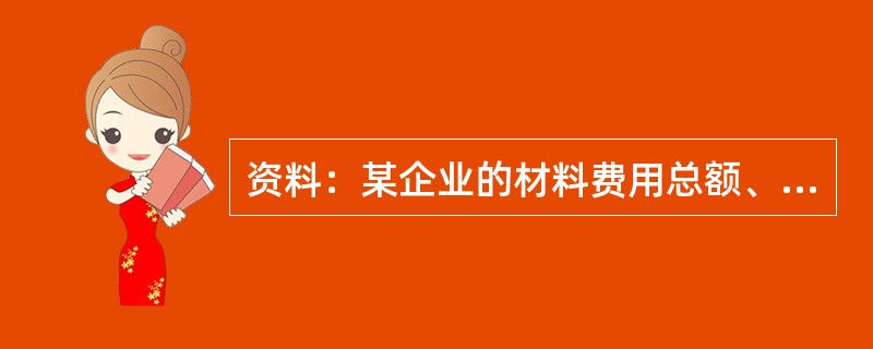 资料：某企业的材料费用总额、产品产量、单位产品材料消耗量和材料单价的计划指标与实际，指标的资料如下表所示。<br /><img border="0" style=