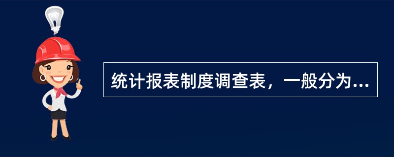 统计报表制度调查表，一般分为综合统计表和（）。