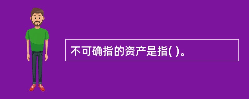 不可确指的资产是指( )。