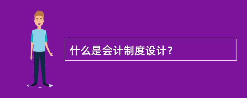 什么是会计制度设计？
