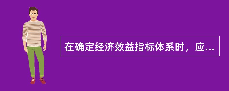 在确定经济效益指标体系时，应该()