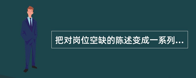 把对岗位空缺的陈述变成一系列目标，并把这些目标和相关候选人的数量和类型具体化，这项工作发生在招聘中的哪个阶段？（　）