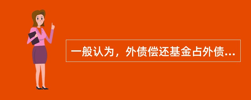 一般认为，外债偿还基金占外债总额的（　）为宜，这部分外汇资金应包括在国际储备之中。