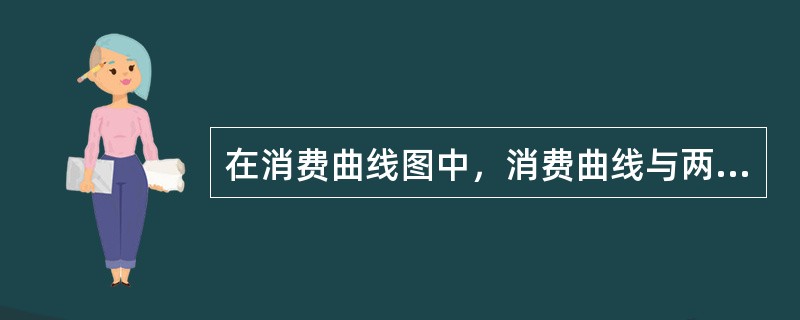 在消费曲线图中，消费曲线与两条坐标轴之间的45°线相交于一点，在该点的左边（　）。