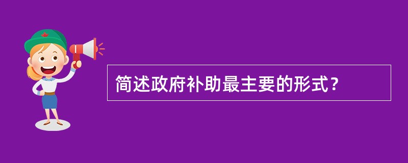 简述政府补助最主要的形式？