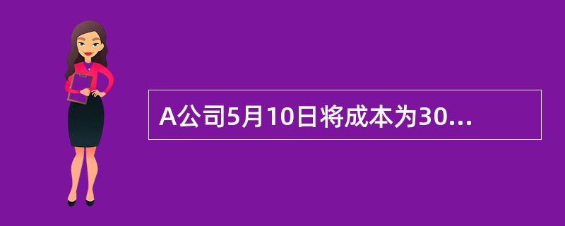 A公司5月10日将成本为300万元的库存商品赠与B公司，该货物的增值税税率为17％，计税价格为400万元；5月20日以自己生产的产品分配利润，产品的成本为100万元，销售价格为150万元（不含税），该