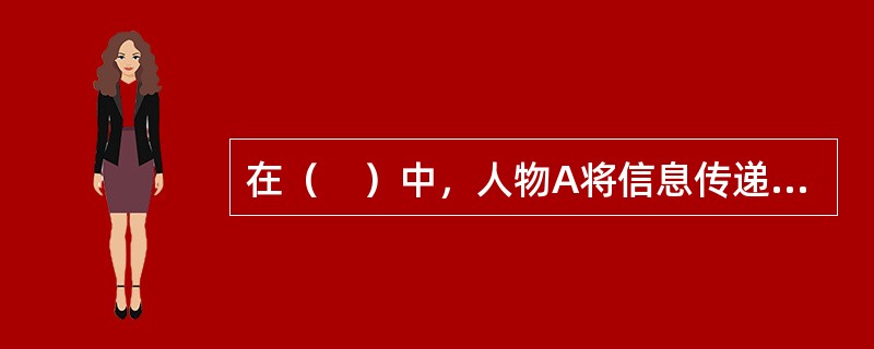 在（　）中，人物A将信息传递给经过选择的有限人员，其中的部分人员又将信息有选择地传递给其他人。