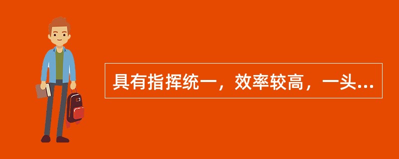具有指挥统一，效率较高，一头领导，责任明确优点的组织结构称为（　）。