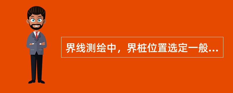 界线测绘中，界桩位置选定一般为（　　）。