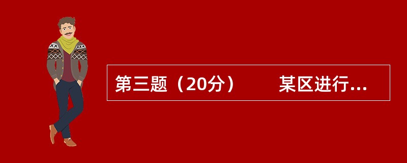 第三题（20分）　　某区进行1∶2000航测，生产DEM、DOM、DLG。<br />　 　1．测区概况：面积约80km2，东西约10km，南北约8km，地势低平，地面最低点海拔20m，最