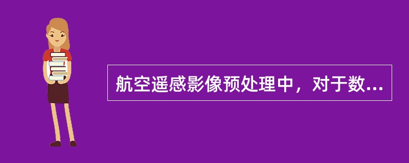 航空遥感影像预处理中，对于数字影像，其处理内容不包括（　　）。